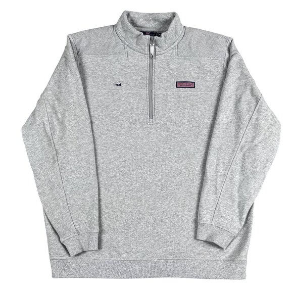 Vineyard Vines Mens Grey Collegiate 1/4 Zip Sweater Sz XL - Picture 1 of 6